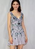 Pretty A Line V Neck Gray Chiffon Formal 8th Grade Homecoming Dresses Summer Middle School Hoco Dress 18th Birthday Outfits HZ1121