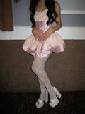 Modest Ball Gown Sweetheart Pink Satin Lace Short Formal 8th Grade Homecoming Dresses Middle School Cocktail Dress Hoco Outfits HZ1121