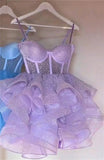 Princess Ball Gown Spaghetti Straps Tulle Formal Homecoming Dresses 8th Grad Dance Graduation Dress Short Hoco Dresses HZ1121