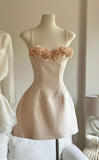 Simple A line Spaghetti Straps Satin Pink Homecoming Dress Summer Hoco Dresses Cocktail Birthday Night Dress HZ1121