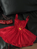 Cute A line Square Neck Red Short Homecoming Dress Summer Middle School Formal 8th Grade Hoco Dresses Cocktail Dress Birthday Outfits HZ1121
